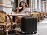 ABS Trolley Case 20in 24in 28in 3PCS Suitcase Set Vertical Striped Frosted Case Suitcase Black 70818180