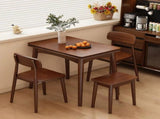 Foldable Extendable Dining Table, Solid Rubber Wood Kitchen Table with Drop Leaf, Mid-Century W3101P577357
