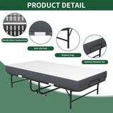 75" x 38" Twin Folding Bed with 3.7" Memory Foam Mattress, Portable Foldable Extra Bed, Rollaway Bed T2398P290413