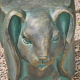 Rabbit Garden Stool, Lightweight Concrete, Gold Patina Finish, No Assembly Required N765P285189G