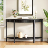Mirod Elegant Half-Moon Entryway Table with Wood Veneer and Open Shelf A Refined Accent Piece for N760P285986B
