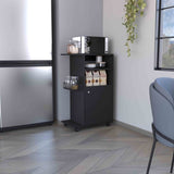 Clip Kitchen Cart, Single Door Cabinet, Four Casters -Black B07091839