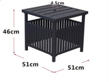Patio Steel Bistro Dining with Umbrella Hole, Outdoor Leisure Coffee, Square Umbrella 16118664