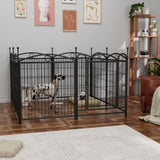 ZNTS Dog Playpen Indoor 32 inch 8 Panels Metal Dog Pen Pet Dog Fence Outdoor Exercise Pen with Doors, W368P234000