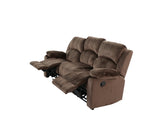 Comfortable Motion Sofa 1pc Couch Living Room Furniture Chocolate Padded Suede Plush Cushion Metal B011P205572