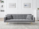 71.7 - inch Grey Teddy Fleece Sofa Bed with Two Included Throw Pillows W3356P298514
