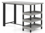 Courtyard Table with Tempered Glass Top Outdoor Bar Table 43.5" x 22" x 41" 77973843