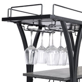 Industrial Bar Cart Kitchen Bar&Serving Cart for Home with Wheels 3 -Tier Storage Shelves W82151001