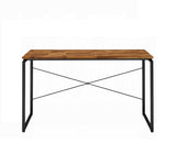 Metal Frame Writing Desk 1pc Wooden Home Office Furniture Oak and Black Finish Laptop Table B2741P326183