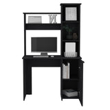 Carson Computer Desk with Hutch, Single Door Cabinet, Expansive Work Surface and 3-Tier Storage B200P188877