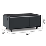 Modern Smart Coffee Table with Built-in Fridge, Bluetooth Speaker, Wireless Charging, Touch Control W1172P175395