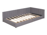 Upholstered Daybed with 2 Storage Drawers Twin Size Sofa Bed Frame No Box Spring Needed, Linen WF299017AAE