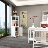 Large capacity multifunctional bamboo storage cabinet furniture for bathroom and living room white W2207P242507