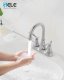Bathroom Faucet Brushed Nickel with Pop-up Drain & Supply Hoses 2-Handle 360 Degree High Arc Swivel 24866386