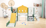 ZNTS Kids Slide Playset Structure, Castle Climber with Slide and Basketball Hoop, Toy Storage Organizer 49067753