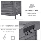 TOPMAX Outdoor 39" Potting Bench Table, Rustic Garden Wood Workstation Storage Cabinet Garden Shed WF285324AAE