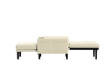 Ivory Corduroy Multi-Functional Adjustable Sofa, Convertible Lounge Chair and Guest Bed W570P195334