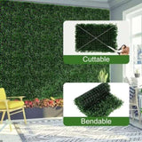 ZNTS 24Pcs Artificial Boxwood Topiary Hedge Plant Grass Backdrop Fence Privacy Screen Grass Wall 03576612