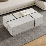 Rectangular Sliding Top Coffee Table with 2 Drawers and 2 Hidden Storage for Living Room 47.2" N735P250955K