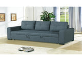 3 Seats Polyfiber Convertible Sleeper Sofa, Blue Grey B01682375