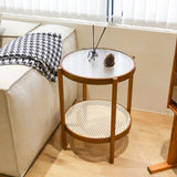 Modern Farmhouse Living Room Coffee Table Set, Stylish and Elegant Nesting Round Wooden Table,Side W2105P210267