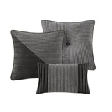 7 Piece Micro Corduroy Comforter Set Grey King B035P266662