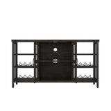 ZNTS Industrial Wine Bar Cabinet, Liquor Storage Credenza, Sideboard with Wine Racks & Stemware Holder 80801520