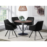 Black Channeled Sloped Arm Swivel Chair B062P153911