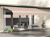 12*10FT sand color retractable awning aluminum alloy bracket polyester cloth retractable 79398777