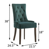 Green and Weathered Oak Tufted Back Side Chairs B062P182746