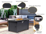 43-Inch Fire Table50000 BTU Gas Firepit with Volcanic Stone Black 45855548