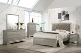 1pc Modern Glam Style Two Drawers Nightstand Champagne Finish Solid Wood Crystal-Like Diamond Tufted B01181332