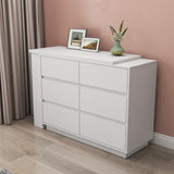 L Shaped Computer Desk with Drawers, Modern Corner Home Office Desk with Reversible Storage Cabinet, W331P286247
