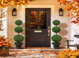 4FT Artificial Triple Ball Boxwood Topiary Trees Outdoor Ball-Shaped Boxwood, Fake Plants, Home W2945P578008