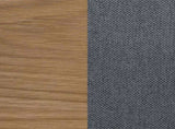 Set of 2 Blue Fabric Upholstered Dining Chairs, Brown B016P227282