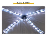 8x8 FT Slant Leg Foldable Canopy Shelter Tent with 4 Solar Color Meteor Shower LED String Lights, 49462696