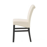 Contemporary leather counter stools,Ivory dining chairs with nail-head decoration ,25 N780P168429