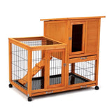 ZNTS Detachable Rabbit Hutch with Removable Tray and Rolling Casters, Orange W2181P190616