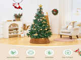 Artisanal Woven Hyacinth Christmas Tree Collar - 28in Espresso Rattan & Wicker Tree Skirt/Base Cover 95800919