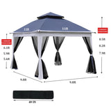 ZNTS Outdoor 11x 11Ft Pop Up Gazebo Canopy With Removable Zipper Netting,2-Tier Soft Top Event W419P168164