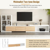 ON-TREND 74.8''-126'' Extendable TV Stand with 3 Tier Bookshelves for TVs up to 110'', Adjustable WF531669AAK