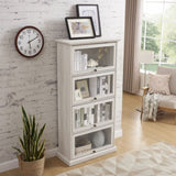4 Tier Glass Display Cabinet for Living Room Stylish Storage Curio Cabinet with Flip Up Glass Doors W1758P294627