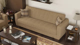 PrimeNest Zerova Collection Upholstered Convertible Sofabed with Storage, Brown B030P286469