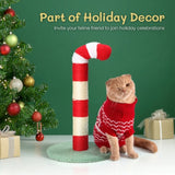 Christmas Cat Scratching Post, Cute Candy Cane Cat Scratcher with Sisal Scratching Post & Soft 87377269