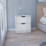 Basilea 2 Drawers Nightstand , End Table, Side Table Pull Out System -White B20092137