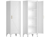 65" Tall Narrow Metal Pantry Cabinet, 14.6" W x 13.77" D 1-Door Storage Organizer with 3 Adjustable T3625P607326