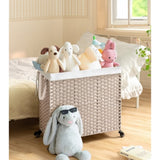 Laundry Hamper With Lid PE Rattan Powder Coating Frame Clothes Hampers with 02 Removable Bags, W2391P167709