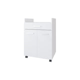 White Burnside Kitchen Cart with 2 Doors and 1 Drawer B062P323176