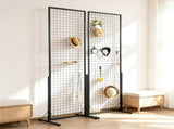 2-Pack 2' x 5.6' Gridwall Display Tower, Double-Sided Floorstanding Rack with T-Base & Clips 92322734