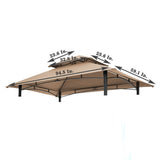 ZNTS 8x5Ft Grill Gazebo Replacement Canopy,Double Tiered BBQ Tent Roof Top Cover,Beige [Sale to Temu is 84576678